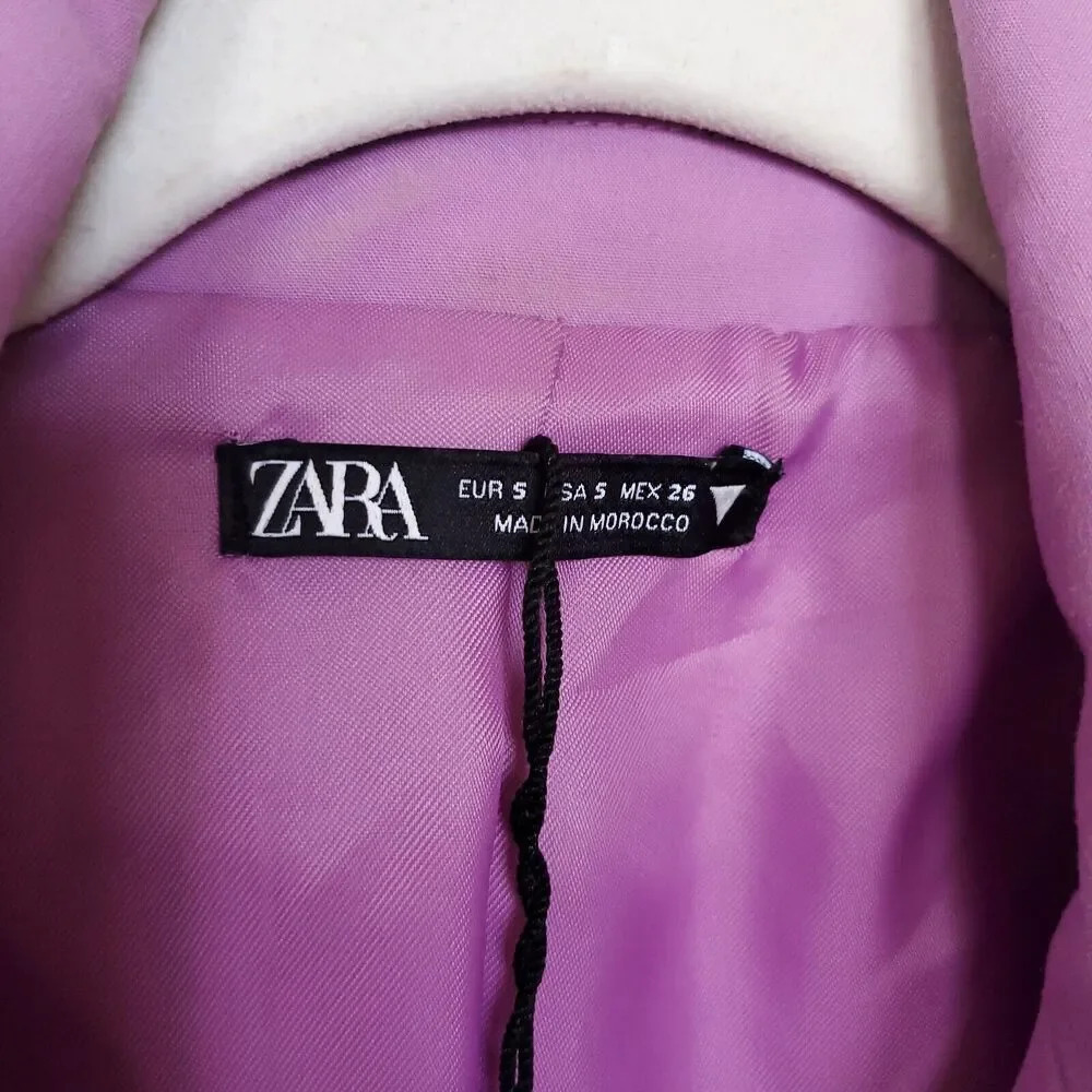 Zara Cut Out Blazer Dress Size Small Lilac/Purple Long Sleeve Bloggers Favorite - Picture 9 of 16